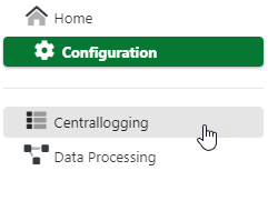 Centrallogging in Configuration Menu