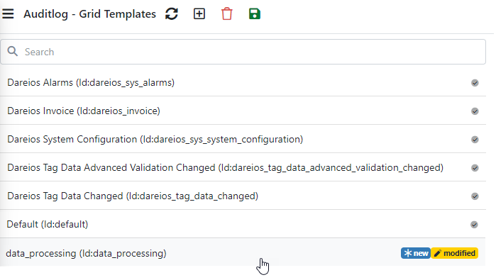 Grid Templates List